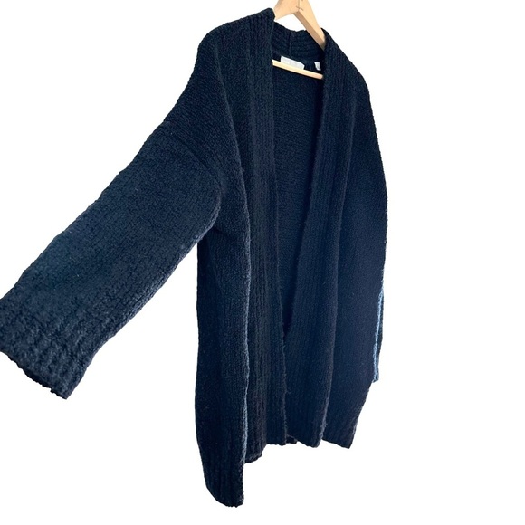 Vince | Navy Blue Cashmere Blend Long Open Cardigan Sweater - Picture 3 of 7